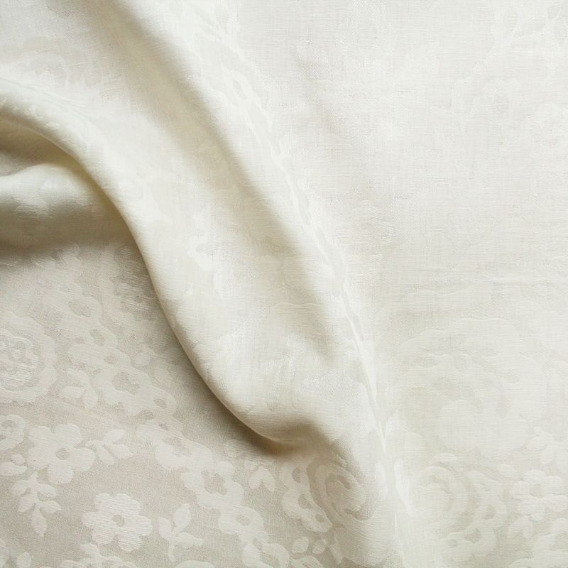 Anichini Lido Linen Jacquard Fabric By The Yard In Off White