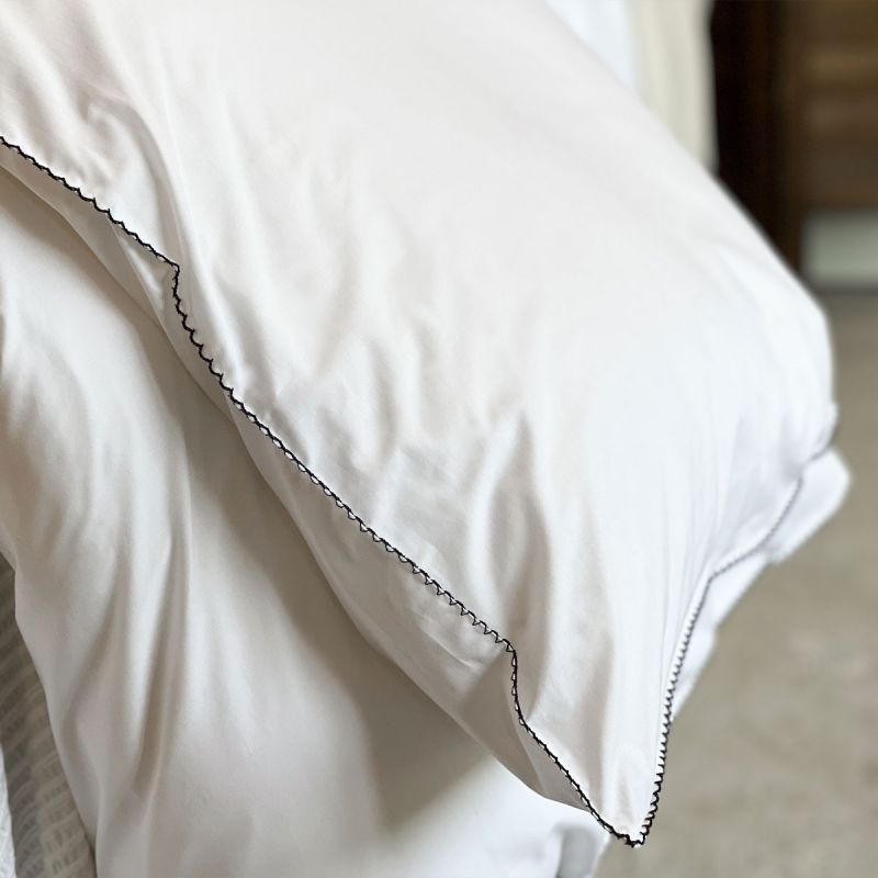Lucia Luxury Organic Percale Sheets With A Scalloped Embroidered Edge