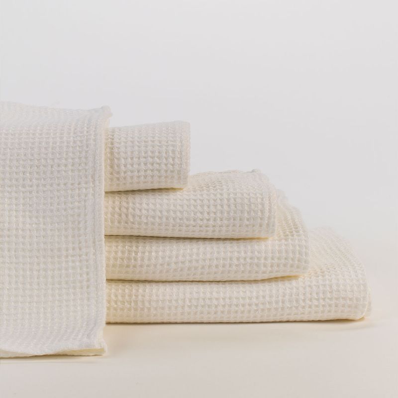 Anichini Linen Waffle Weave Bath Sheets In White