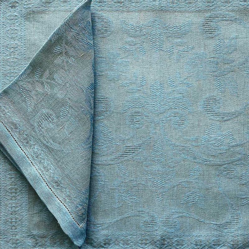 Melania Linen Napkins and Placemats - Turquoise