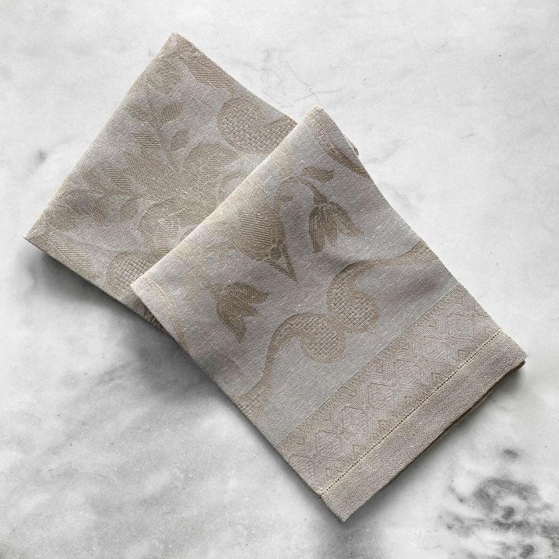 Olga Linen Bath Towels  ANICHINI Striped Flatweave Linen Towels