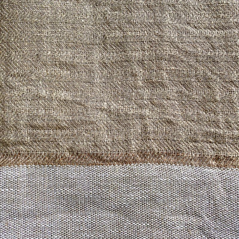 Natte Organic Herringbone Striped Linen Bath Towels In Wheat