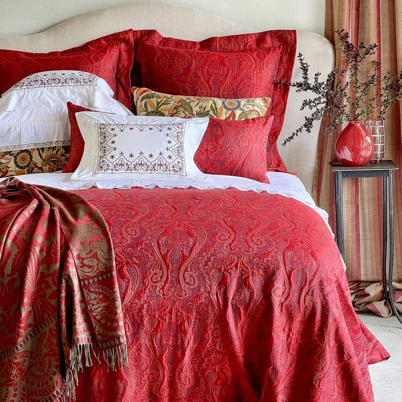 Tibet Paisley Matelassé Decorative Pillows