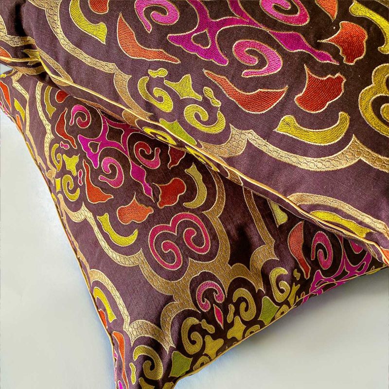 Anichini Pema Bright & Colorful Embroidered Global Design Pillows
