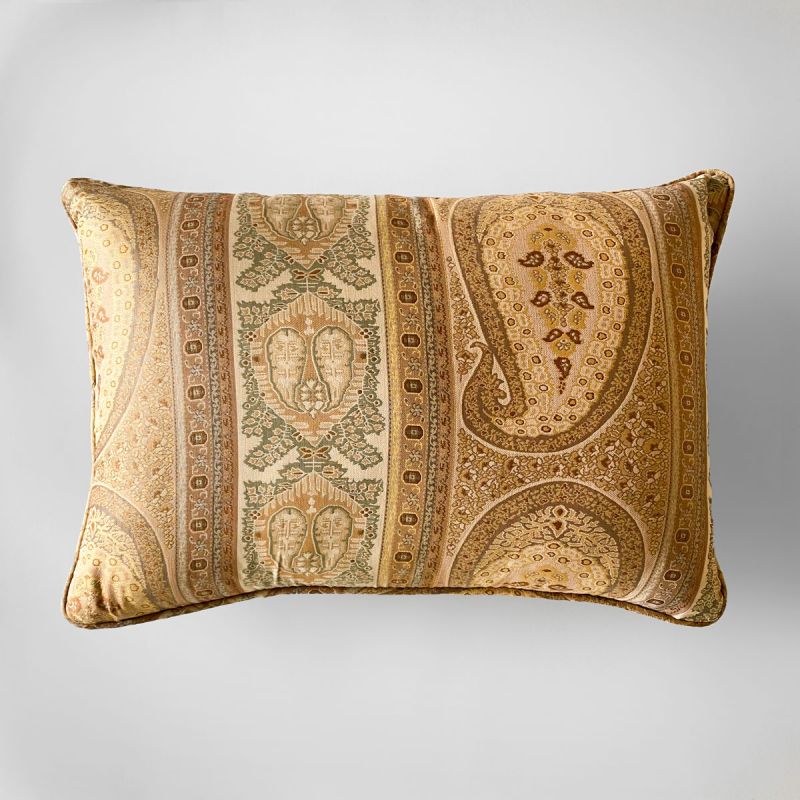 Taj Paisley Decorative Pillows In Camel