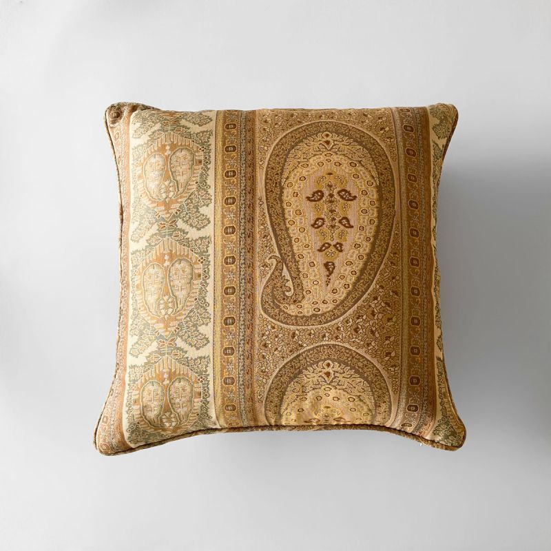 Taj Paisley Decorative Pillows In Camel