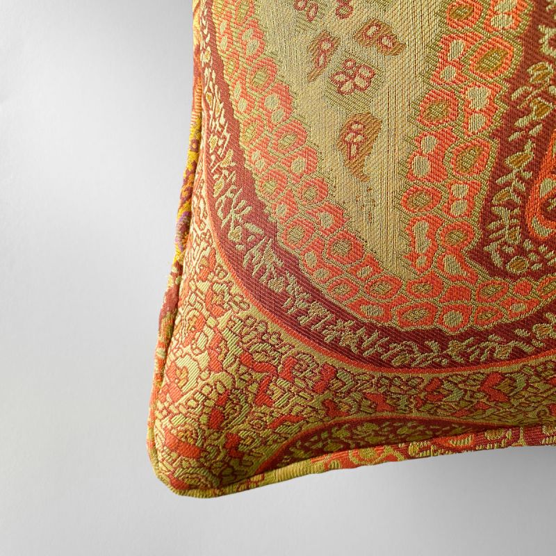 Taj Paisley Decorative Pillows In Rust Sage