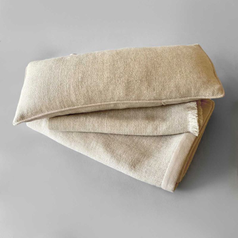 Tashi Hand Loomed 100% Yak Wool Pillow Covers In Natural White