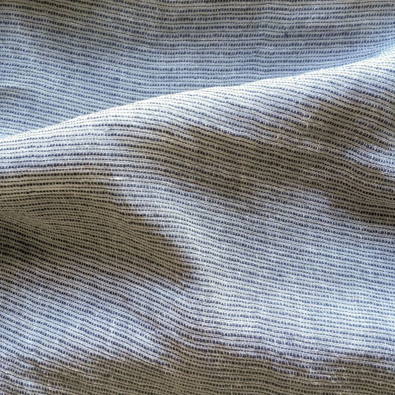 Abril Sheer Pinstripe Linen Fabric In Grey