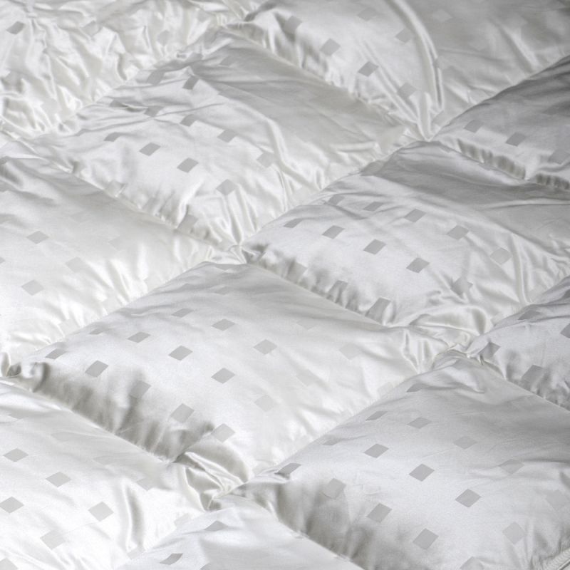 Anichini Caree Modern Squares Luxury Silk Covered Down Duvets Comforters