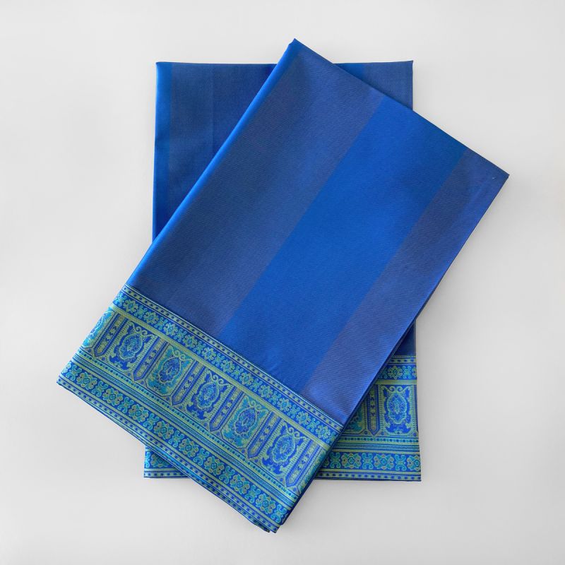 Anichini Persia Jacquard Pillowcases In Marine Blue