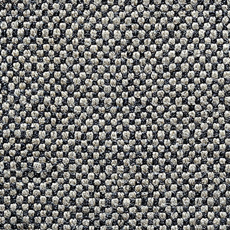 Anichini Yutes Collection Barroco Solid Basket Weave Linen Fabric In Natural/Black