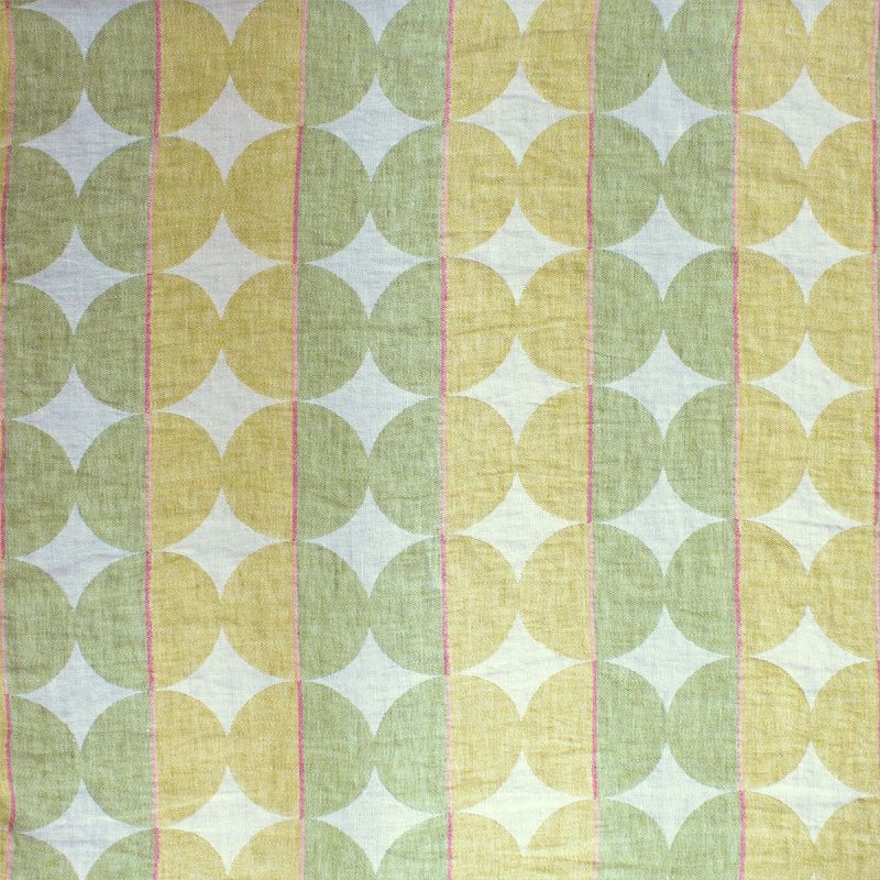Anichini Yutes Collection Contorno Linen Fabric In 05 Olive Green Right Side