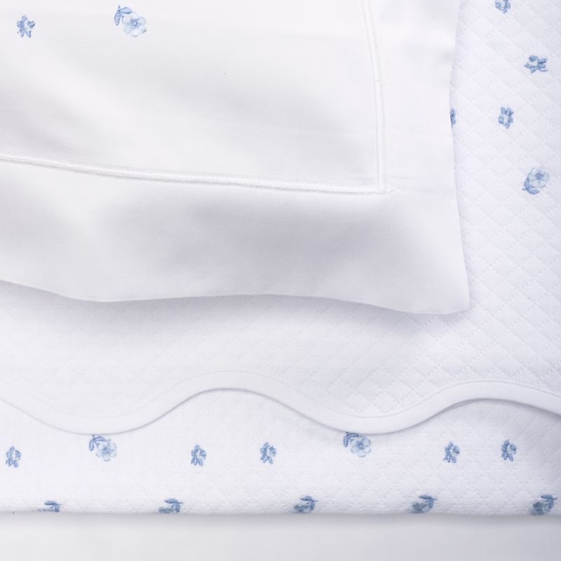 Anichini Gioia Embroidered Baby Sheeting in blue