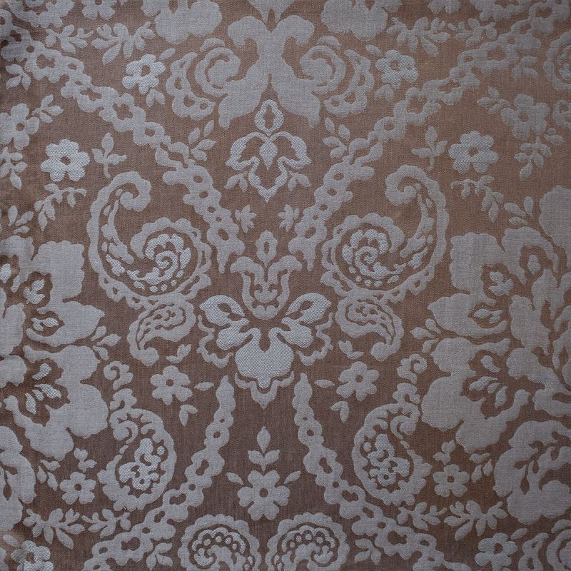 Anichini Lido Linen Jacquard Fabric By The Yard In Charcoal Cocoa Reverse