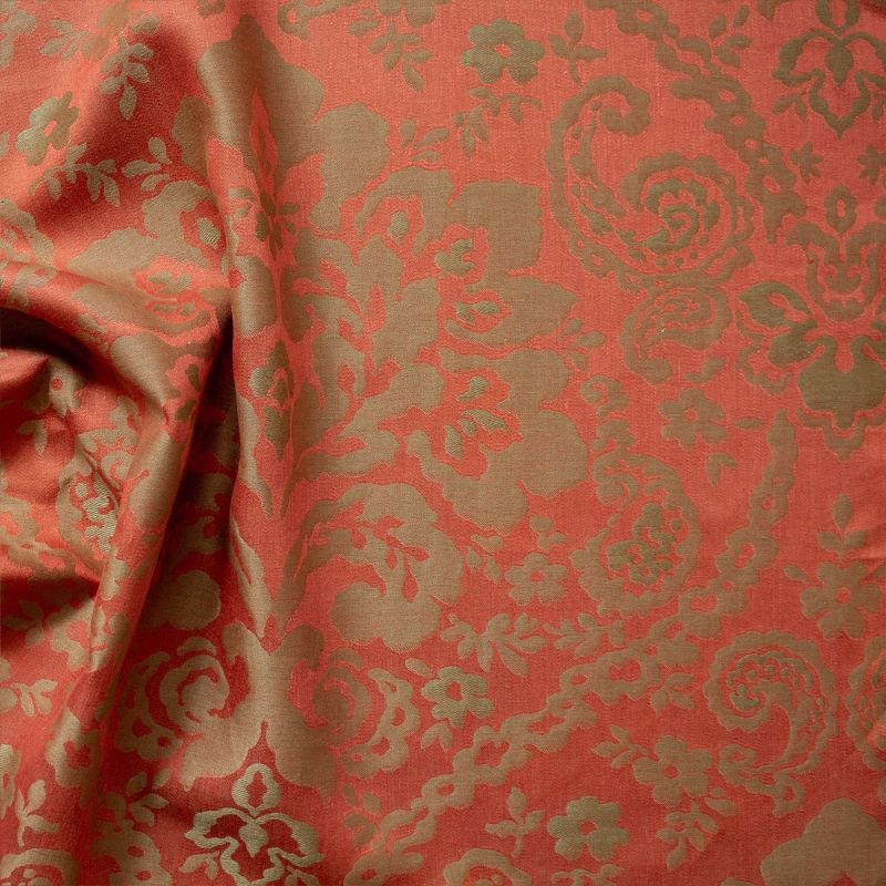 Anichini Lido Linen Jacquard Fabric By The Yard In Terracotta Mocha Reverse