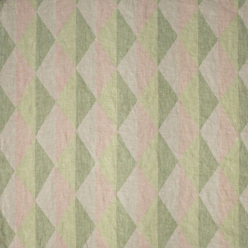 Anichini Yutes Collection Harlequin Diamond Jacquard Fabric In 02 Pink Green