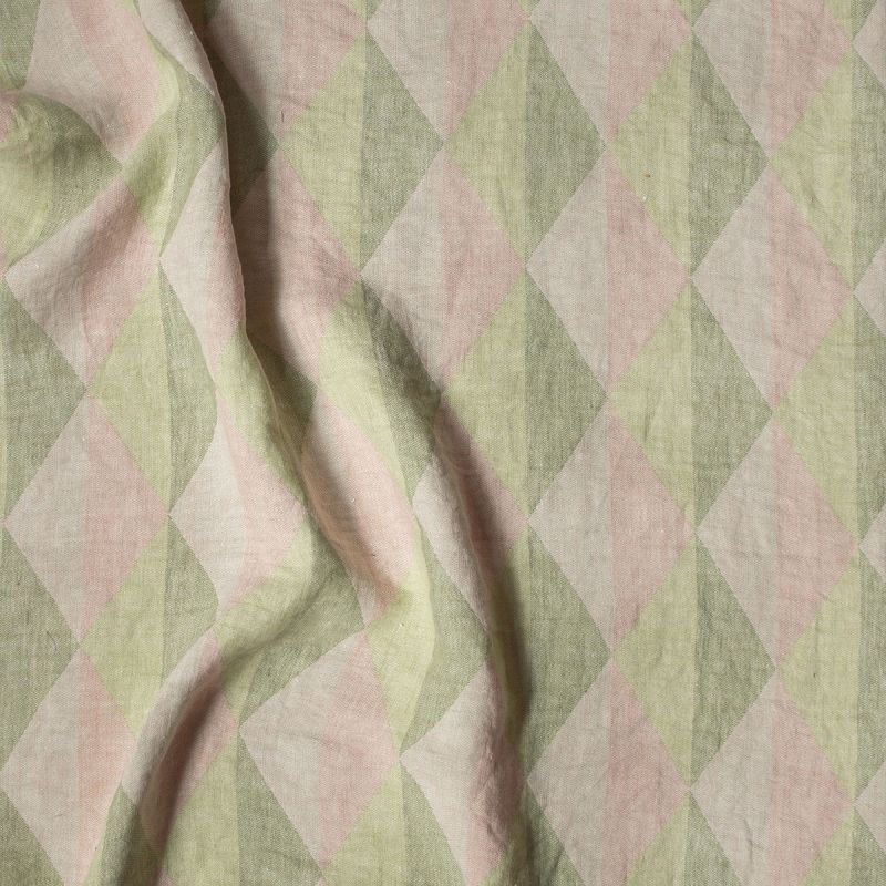 Anichini Puzzle Modern Diamond Pattern Linen Shower Curtains