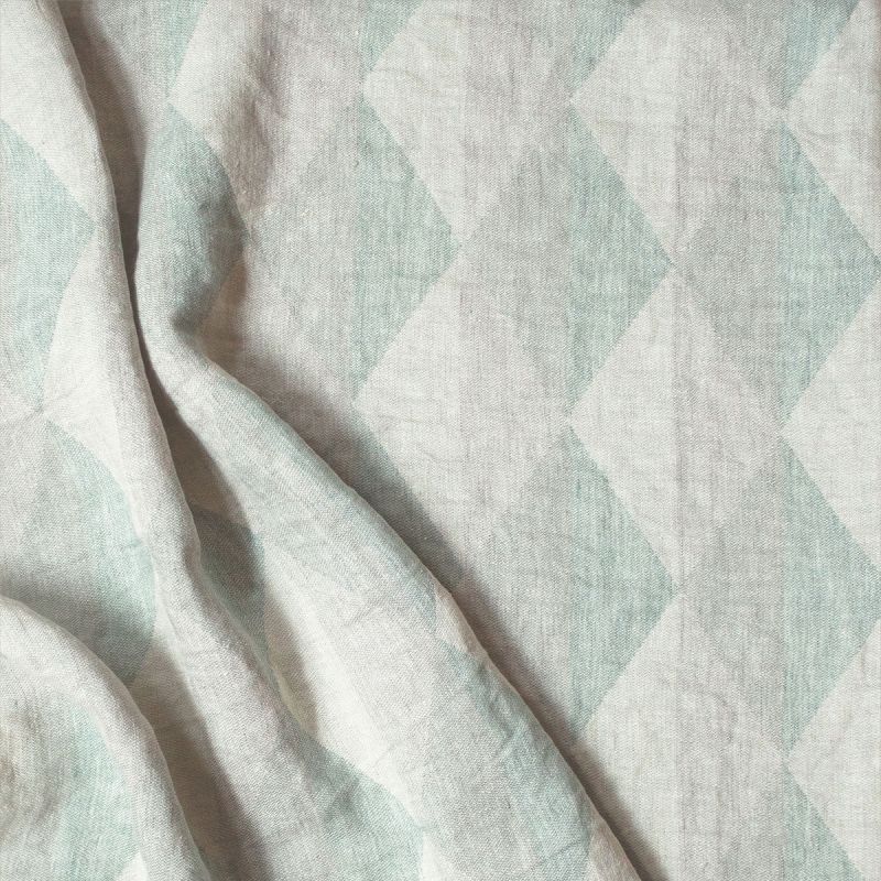 Anichini Puzzle Harlequin Linen Fabric In 03 Grey
