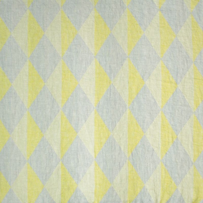 Anichini Yutes Collection Harlequin Diamond Jacquard Fabric In 04 Yellow Grey