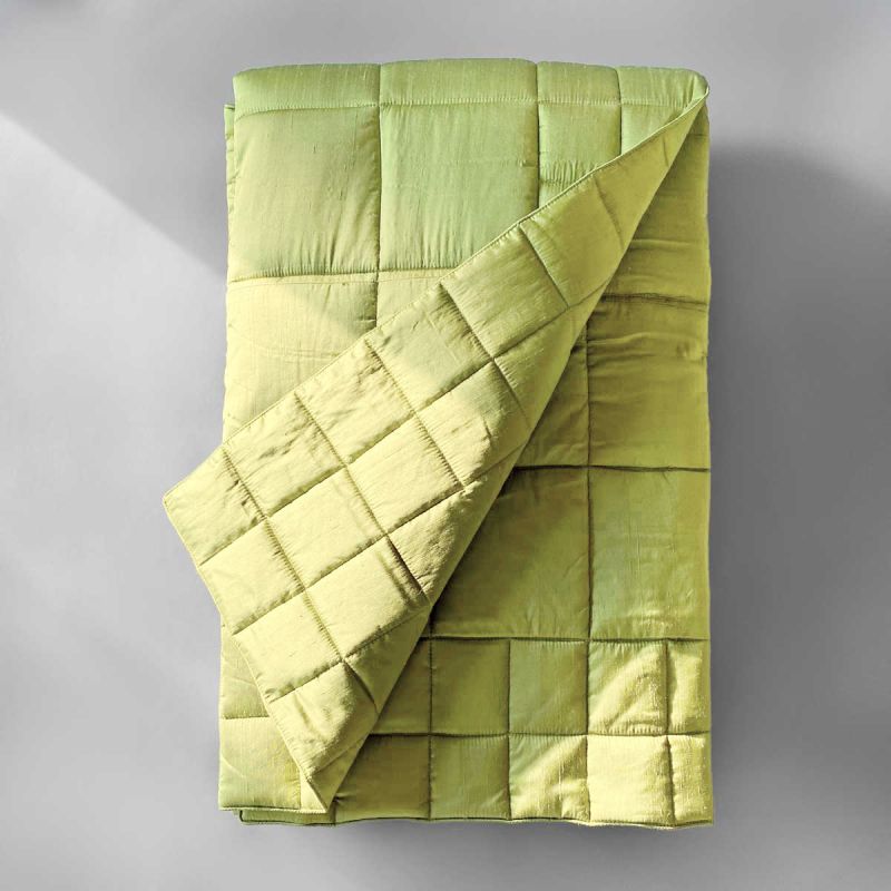 Anichini Sitara Silk Quilts In Green