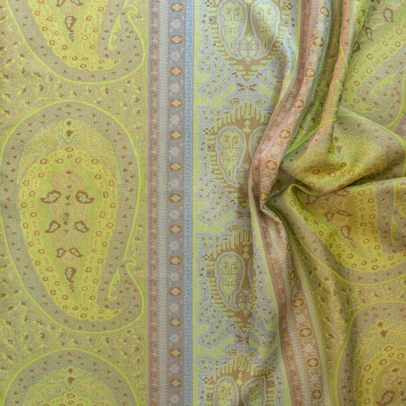 Anichini Taj Paisley Jacquard Fabric By The Yard In Green
