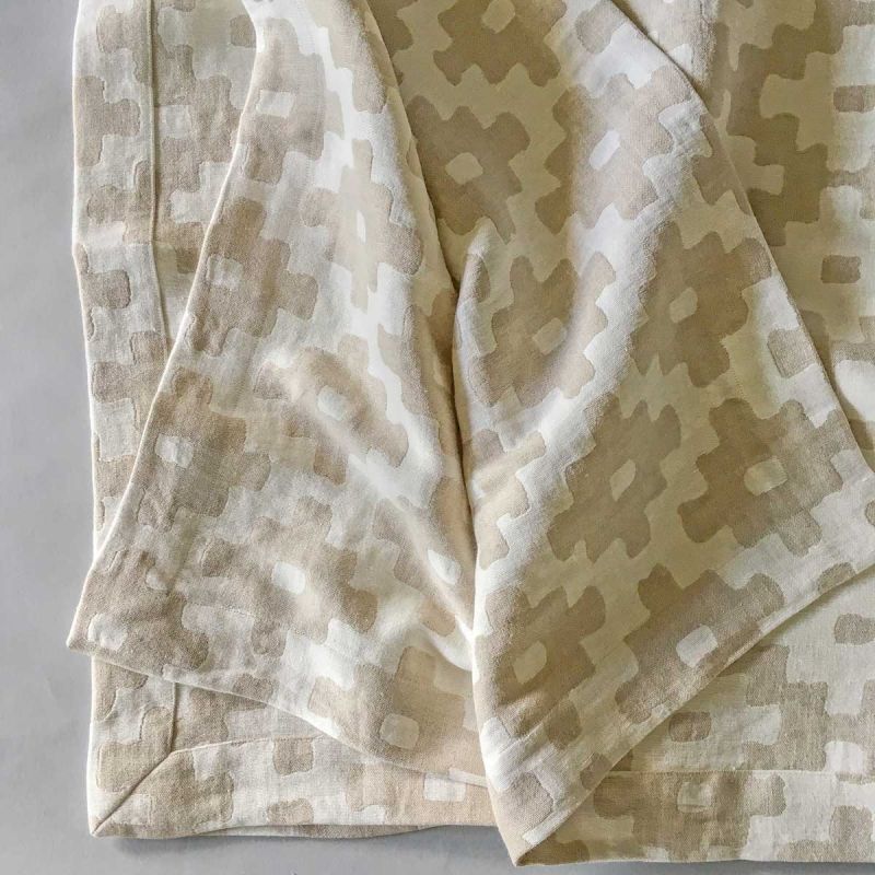 Anichini Tokkat Cross Design Linen Bedding, Coverlets, and Shams