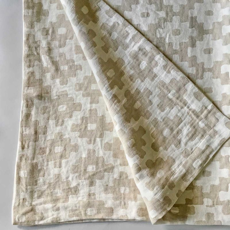 Anichini Tokkat Cross Design Linen Bedding, Coverlets, and Shams