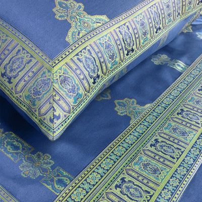 Anichini Persia Jacquard Sheets In Marine Blue