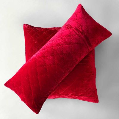 Anichini Pho Handmade Blood Red Silk Velvet Pillows