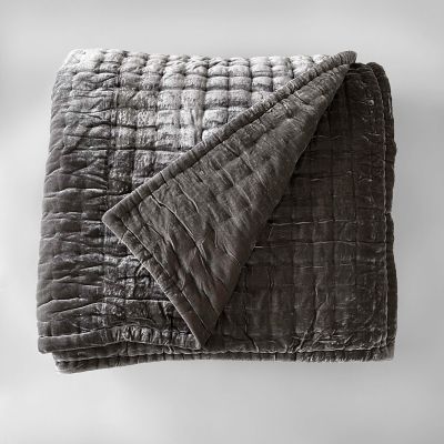 Anichini Pho Silk Velvet Quilts And Bed Throws, Mink
