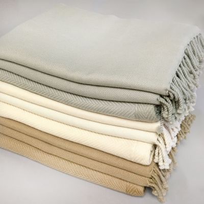 Anichini Norbu Hand Loomed 6-ply Herringbone Weave Cashmere Throws