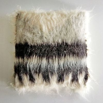 Anichini Triangle Brushed Natural Wool Pillows