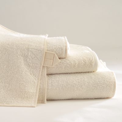 Anichini Vilnius Linen Terry Bath Sheets In Ivory