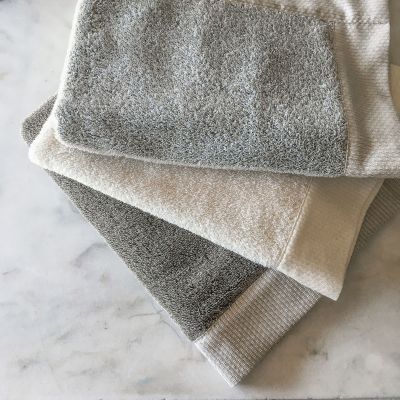 Vilnius Linen Terry Bath Linens In Ivory