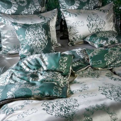 BELMONTE DEEP GREEN SILK QUILTS & SHAMS