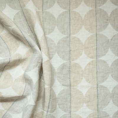 Anichini Contorno Linen Circle Pattern Fabric