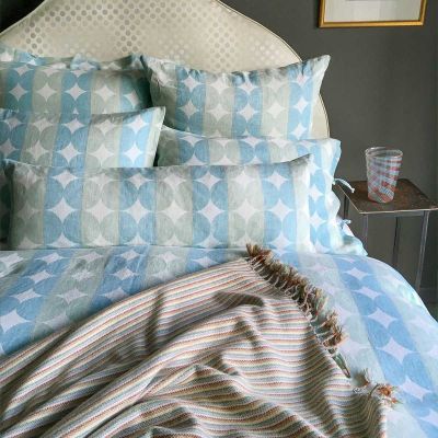 Anichini Contorno Linen Circle Pattern Pillows