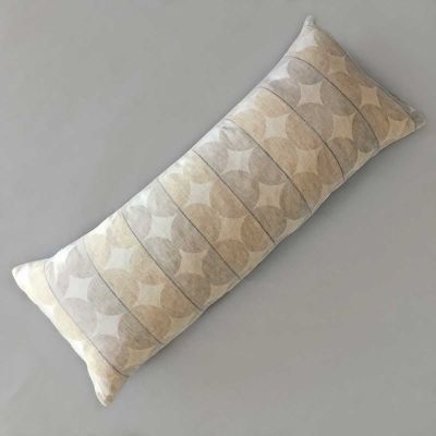 Anichini Contorno Linen Circle Pattern Decorative Pillows In Neutral