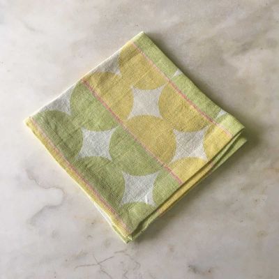 Anichini Contorno Modern Linen Tablecloths In Olive Green