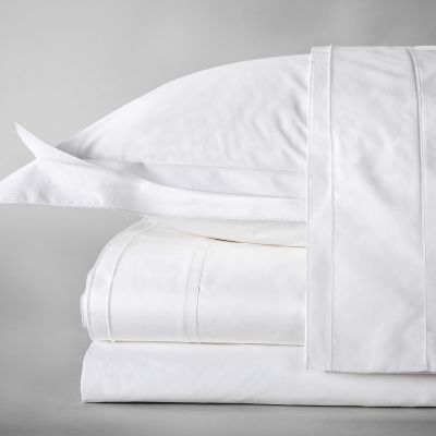Esme Luxury Percale Sheets With An Embroidered  Double French Flange, GOTS Certified Earth Friendly Sheets