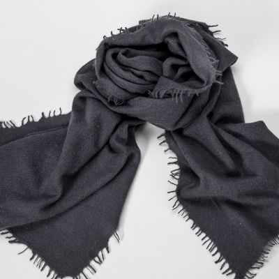 Jampo Hand Felted Cashmere Scarves In Charcoal