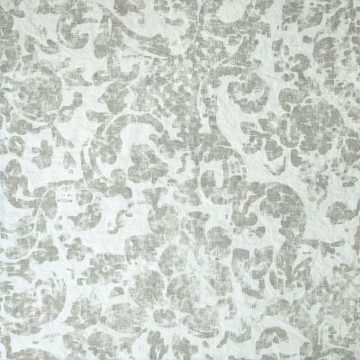Anichini Yutes Collection June Floral Printed Linen Fabric In 01 Grey