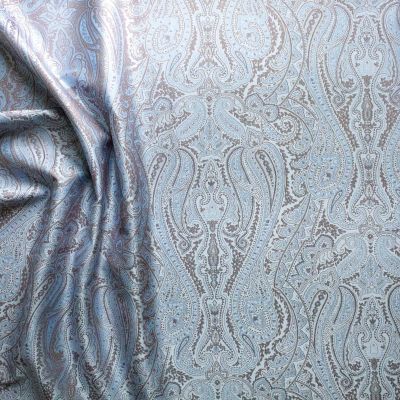 Anichini Kashmir Paisley Italian Jacquard Fabric In Mushroom Lavender