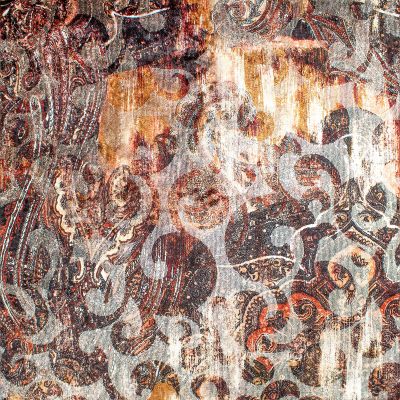 Anichini Lagoon Printed Fortuny Velvet Fabric In Fall