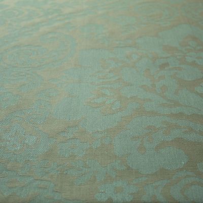 Anichini Lido Linen Jacquard Fabric By The Yard In Aqua Ecru