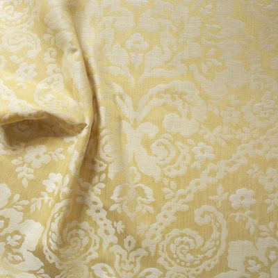 Anichini Lido Linen Jacquard Fabric By The Yard In Pale Gold Ivory Reverse