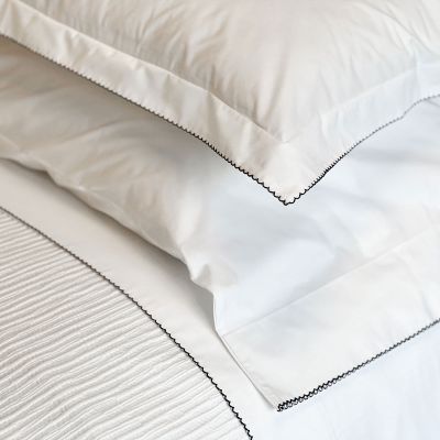Lucia Luxury Organic Percale Sheets With A Scalloped Embroidered Edge