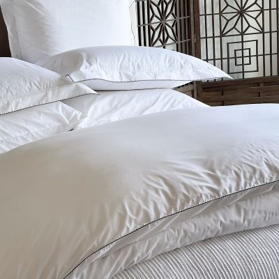 Lucia Luxury Organic Percale Sheets With A Scalloped Embroidered Edge