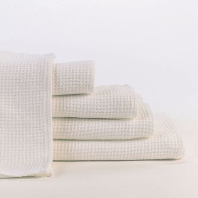 Anichini Linen Waffle Weave Bath Linens In White